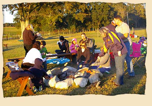 Continue your fall fun for you group with a gathering around the fire pit at Seward Farms, corn maze and haunted hayride, in Lucedale, Mississippi, just west of Mobile, Alabama. 